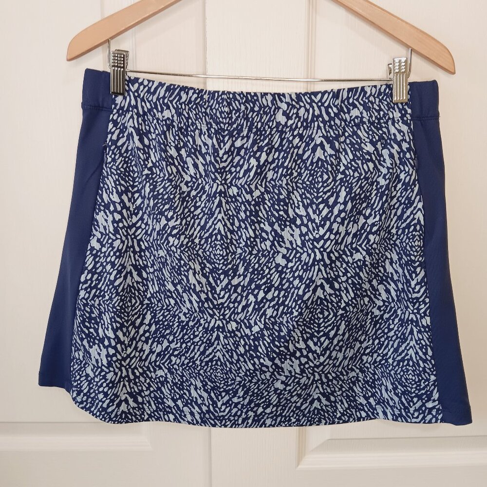 J. Mclaughlin Women's Navy Blue/Blue Beatriz Spot Palm Spring Skort Size L